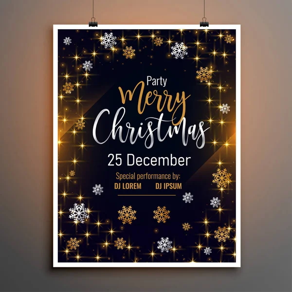 Merry christmas lovely flyer poster design template — Stock Vector