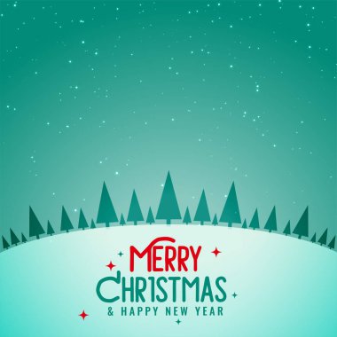 güzel noel ağacı kış manzarası arka plan tasarımı