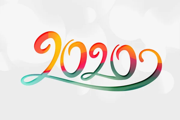 Creativo 2020 nuevo año letras diseño de fondo con estilo — Vector de stock