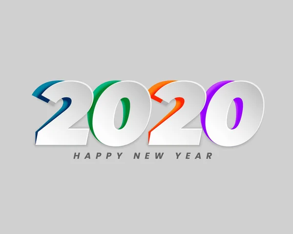 2020 en fondo de estilo de corte de papel creativo — Vector de stock
