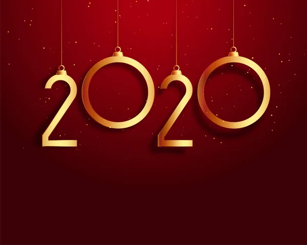 New year 2020 red and gold background design — Stock Vector