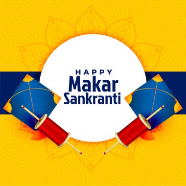 Mutlu makar sankranti festival kartı uçurtma tasarımı