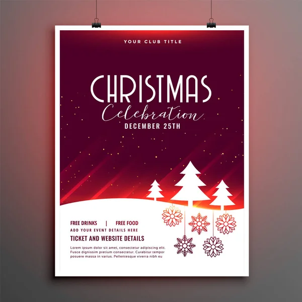 Beautiful christmas celebration party flyer template design — Stock Vector