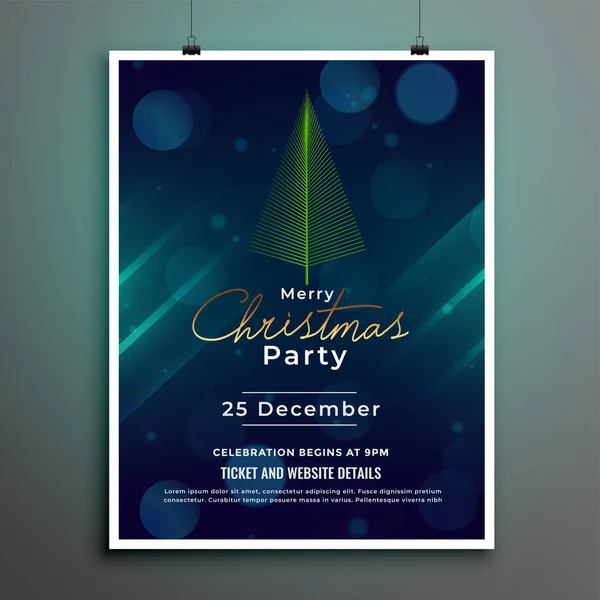 Frohe Weihnachten Festival Flyer Plakatvorlage Design — Stockvektor