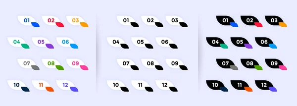 Punktesammlung von eins bis zwölf — Stockvektor