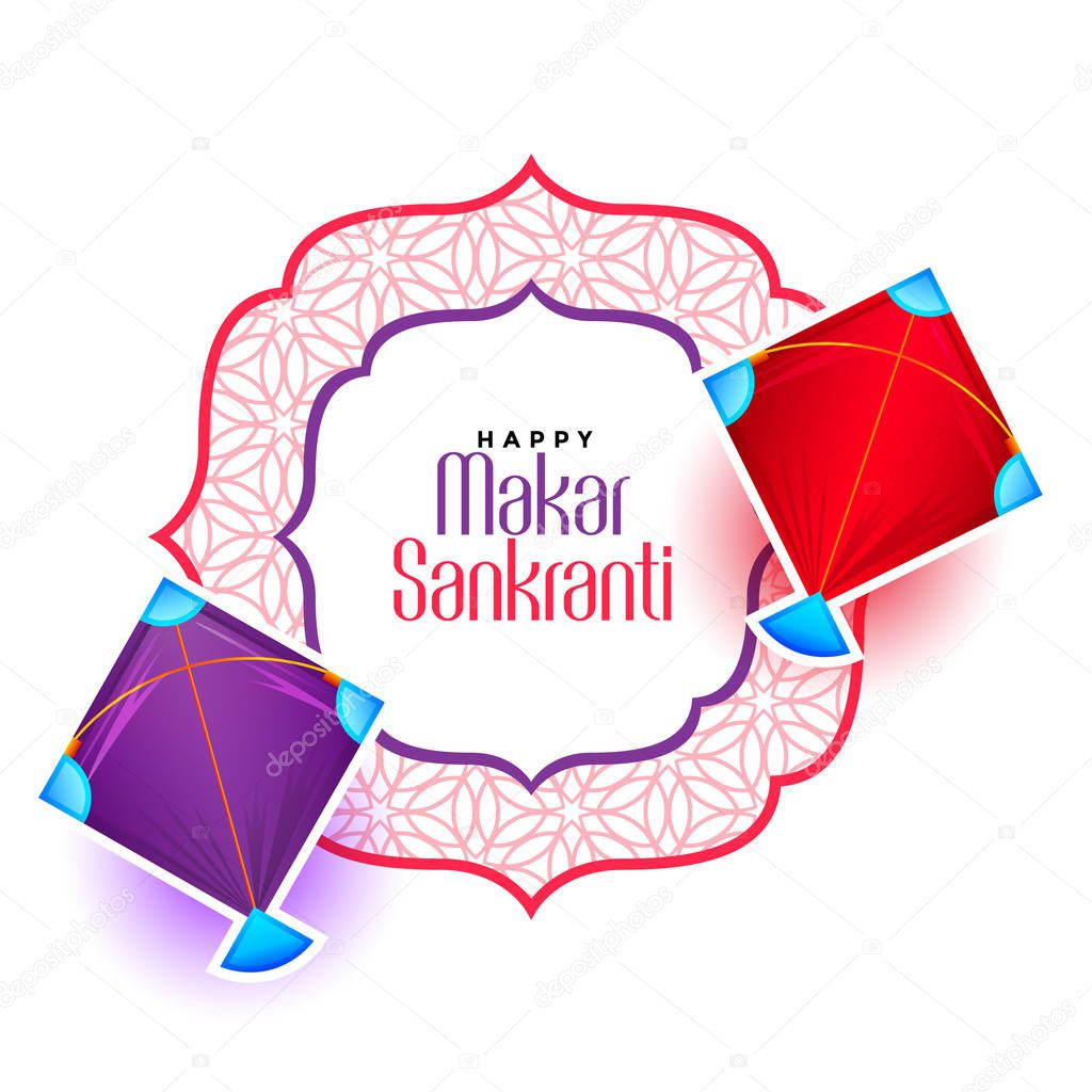 happy makar sankranti festival of kite background design