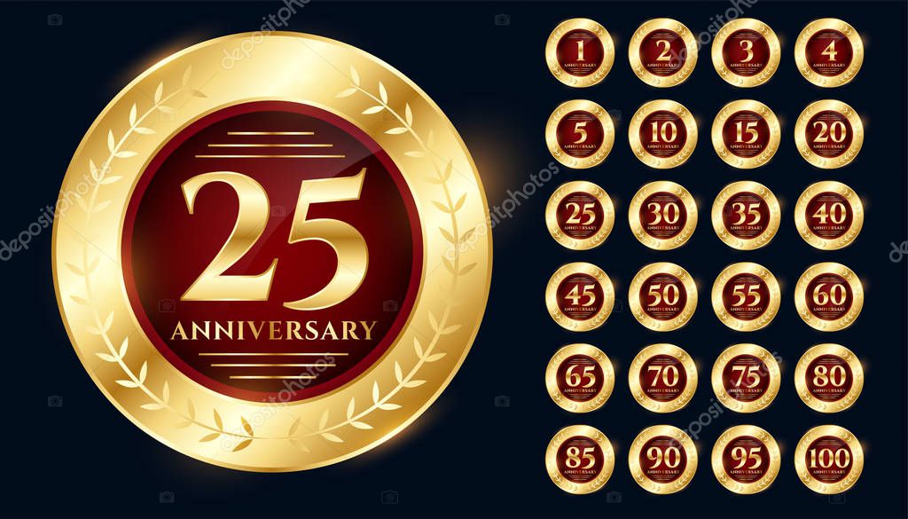 Golden anniversary logo collection premium design set