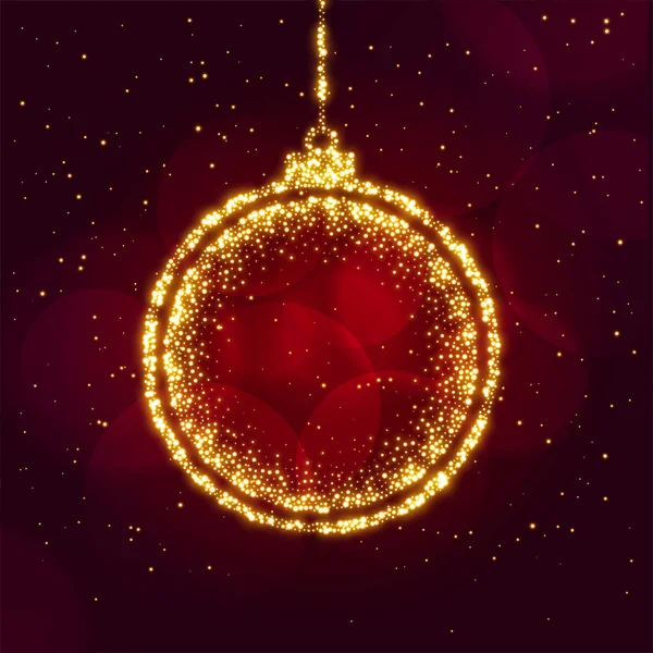 Joyeuse boule de Noël faite avec fond scintillant — Image vectorielle