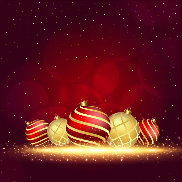 Kerstbal decoratie met sprankelingen achtergrond ontwerp — Stockvector