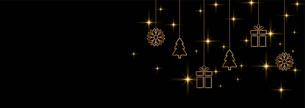 Mutlu noeller dekoratif altın ve siyah bayrak