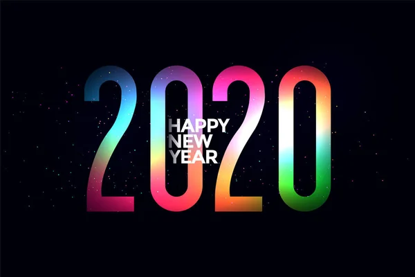 Colorido 2020 brilhante feliz ano novo design de fundo — Vetor de Stock