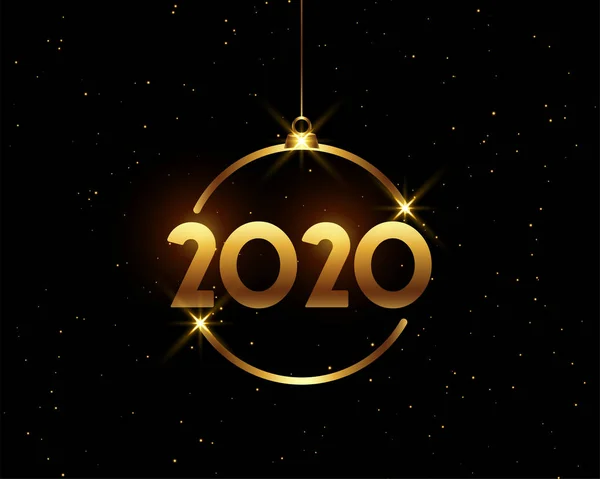 Fondo de año nuevo de oro 2020 con diseño de destellos — Archivo Imágenes Vectoriales