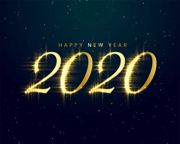 Brilho dourado 2020 feliz ano novo design de fundo —  Vetores de Stock
