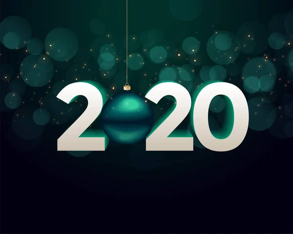 3D 스타일 2020 텍스트 디자인 새해 배경 — 스톡 벡터