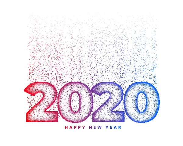 2020 hecho con partículas colorido diseño de fondo — Vector de stock