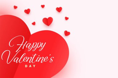 Mutlu sevgililer günü origami stili kalpler pankartı tasarımı