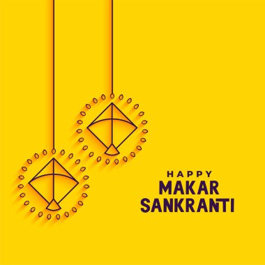 Sarı minimal makar sankranti festivali arka plan tasarımı