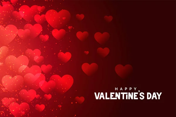 Red valentines day hearts background abstract design — 스톡 벡터