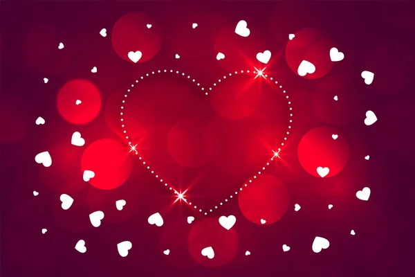 Romantischer Valentinstag glühende Herzen und Bokeh-Hintergrund — Stockvektor