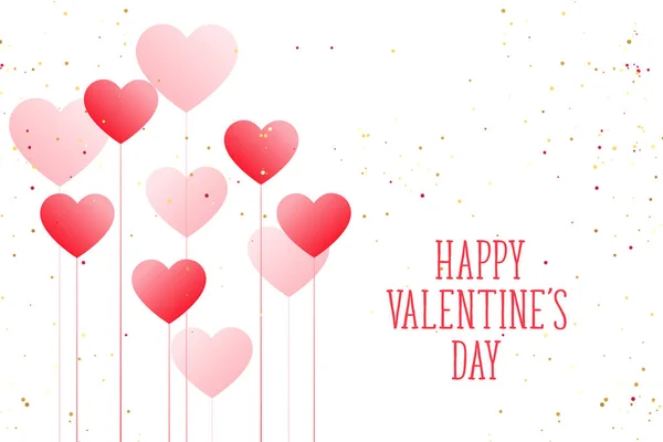 Schöne Ballon Herzen glücklich Valentinstag Hintergrund — Stockvektor