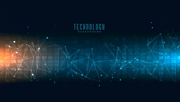 Abstraktes technologiewissenschaftliches Banner mit Verbindungslinien — Stockvektor