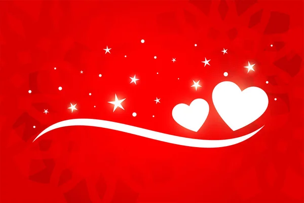 Hermosa bandera de San Valentín rojo con corazones blancos — Vector de stock