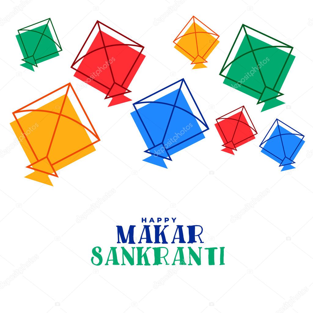 colorful flying kites makar sankranti festival background