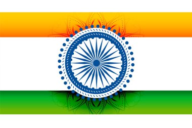 tricolor indian flag design with decorative chakra