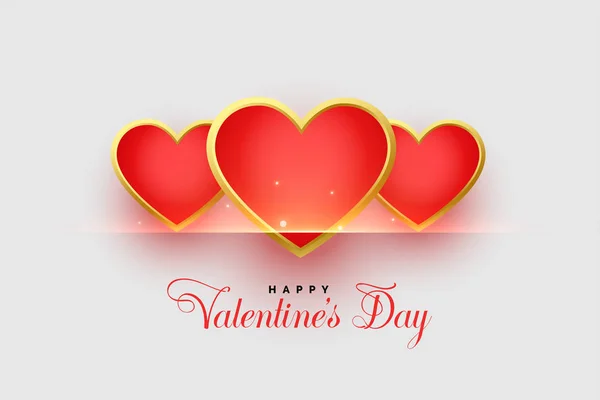 Glücklich Valentinstag schöne rote Herzen Hintergrund-Design — Stockvektor