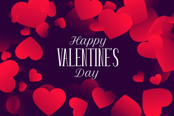 Feliz día de San Valentín corazones encantadores fondo diseño — Vector de stock