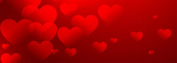 Hermoso banner corazones rojos con espacio de texto — Archivo Imágenes Vectoriales