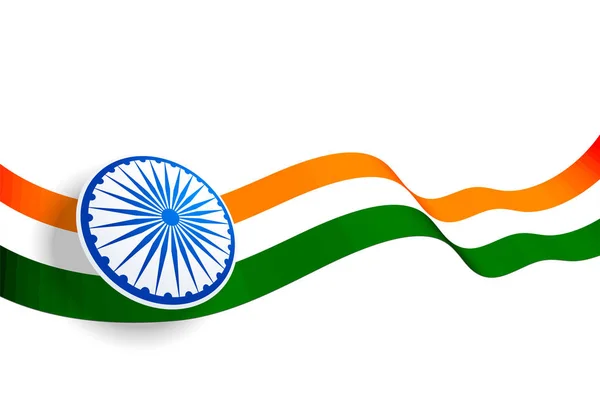Ondeando diseño de bandera india con chakra azul — Archivo Imágenes Vectoriales