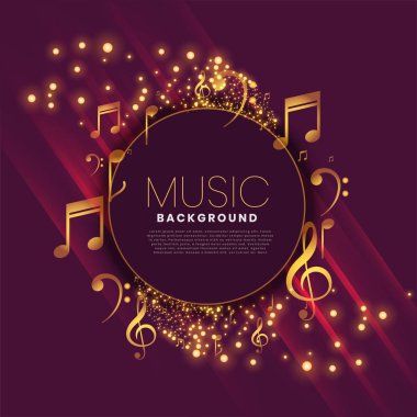 Parlak müzik arkaplanı notalar ve ışıltıyla