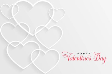 Çizgili kalpli beyaz sevgililer günü kartı.