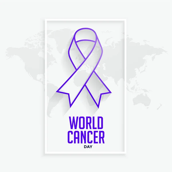 Ruban de ligne pourpre concept pour la journée mondiale du cancer — Image vectorielle
