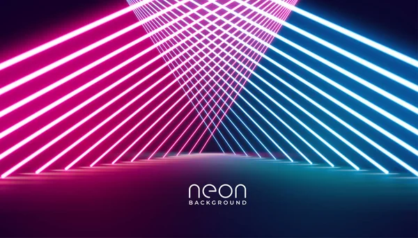 Parlayan neon ışıkları sahne arkaplan tasarımı — Stok Vektör