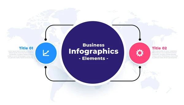 Zwei Schritte Verbindung Infografik Vorlage Design — Stockvektor