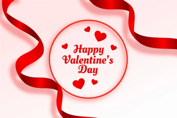 Feliz día de San Valentín hermosa cinta y corazones fondo — Vector de stock