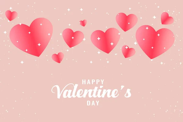 Schöne rosa Herzen Valentinstag Gruß Hintergrund — Stockvektor