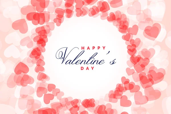 Marco de corazones rosados con texto feliz día de San Valentín — Vector de stock