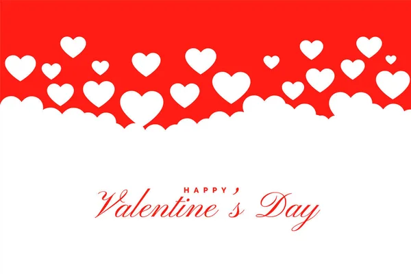 Flat red and white valentines day background design — 스톡 벡터