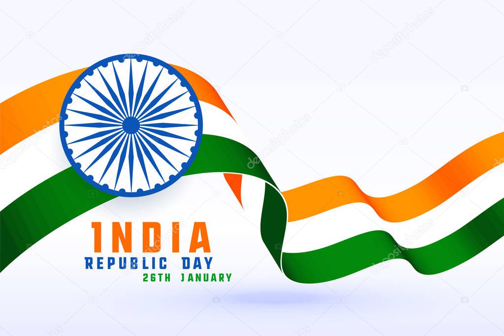 happy republic day of india 3d flag design