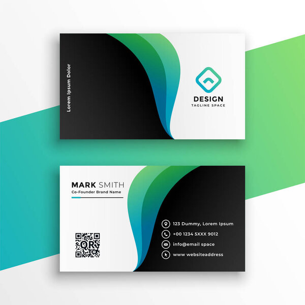 elegant business card design with curve shapes