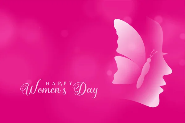 Attractive happy womens day pink color background — 스톡 벡터