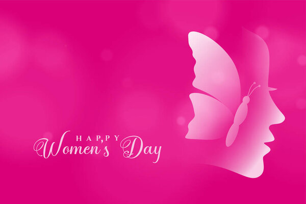 attractive happy womens day pink color background