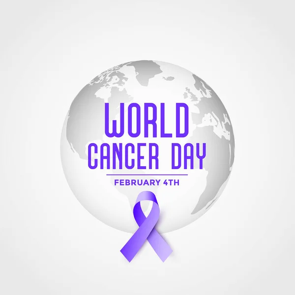 Affiche de la journée mondiale du cancer avec ruban design — Image vectorielle
