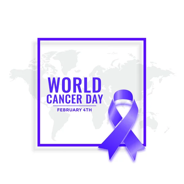 4 de febrero Día Mundial del Cáncer diseño de póster de conciencia — Vector de stock