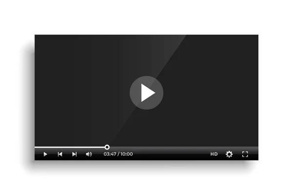 Lucido nero video player bar modello di design — Vettoriale Stock