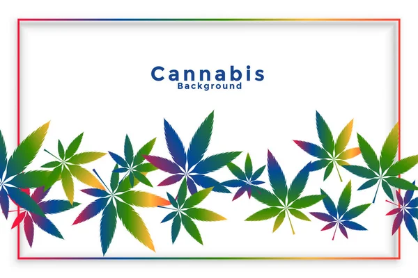 Cannabis marijuana blad i färgglad stil bakgrund — Stock vektor