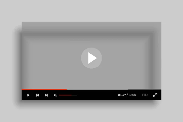 Video media player interfaccia mockup modello di progettazione — Vettoriale Stock